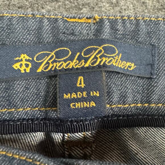 Brooks Brothers Womens Jeans Size 4 Straight Blue Dark Wash Denim Pants Stretch - Picture 2 of 10